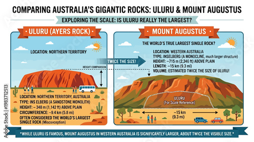 Comparing Australia's gigantic rocks Uluru and Mount Augustus