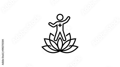 Healthy Body Symbol Concept on Lotus Flower