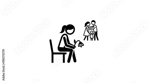 Lonely Woman Compares Herself With Happy Family