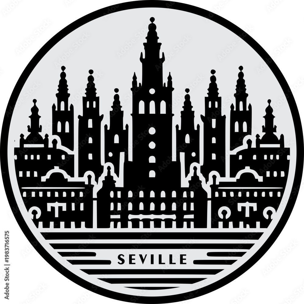 Obraz premium Seville Skyline Vector Icon