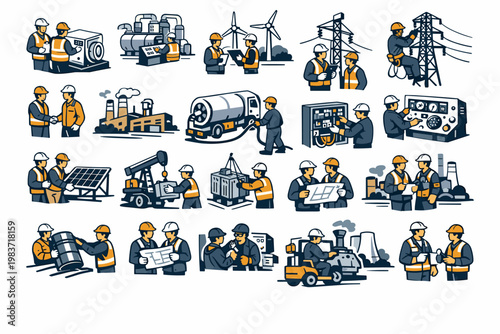 Fire Flame Icons. Minimalistic set one-line drawing flame, campfire, torch, matchstick, lantern, smoke trail, fireplace, fireball, oil lamp, heat waves,