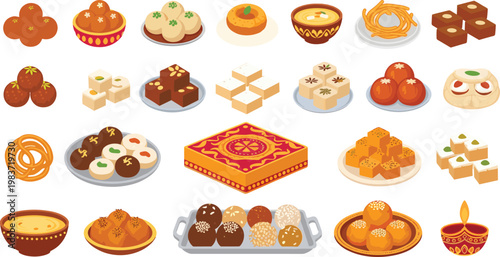 Indian sweets collection assorted traditional mithai treats for diwali and festivals