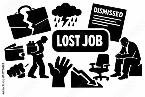 Digital Media Experience. Clean outline line art banner of multimedia content with one creator editing beside an oversized play screen and giant camera device,