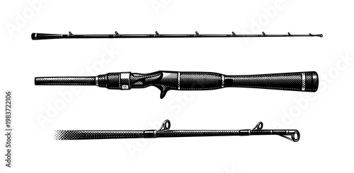 Tackle box A fishing tackle box represented as one object in three perspectives showing closed form, open compartments, and side profile with