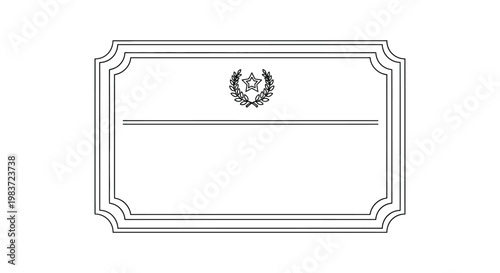 elegant decorative frame for certificate template or award border featuring a classic laurel wreath and star ideal for official documents.