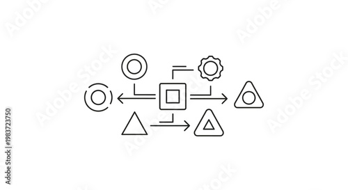 flowchart diagram illustrating a system architecture with data input processing and output conceptual for business workflow.