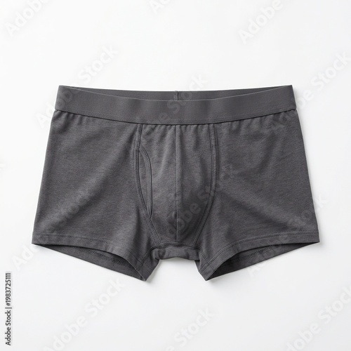 Dark Gray Men's Boxer Briefs in Flat Lay on White Background