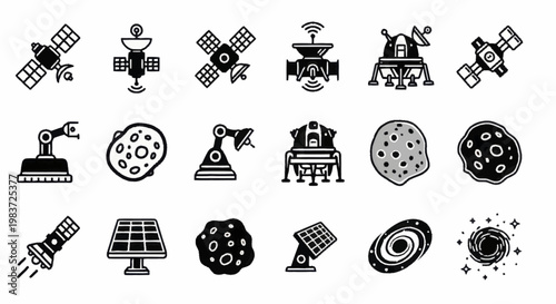 Collection of Space Exploration and Celestial Objects Icons.