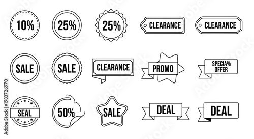 Sale Discount Promo Labels Icons.