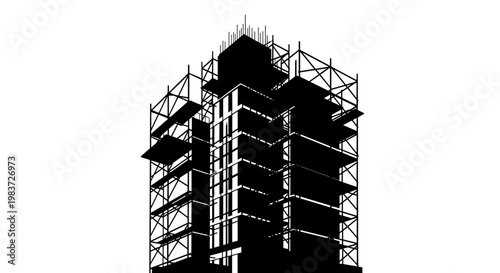 Scaffolding on a building site structure.
