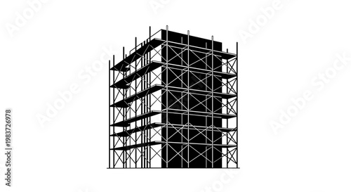 Scaffolding structure for building construction site 1.