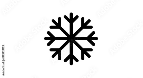 Simple black snowflake icon representing winter and cold weather.