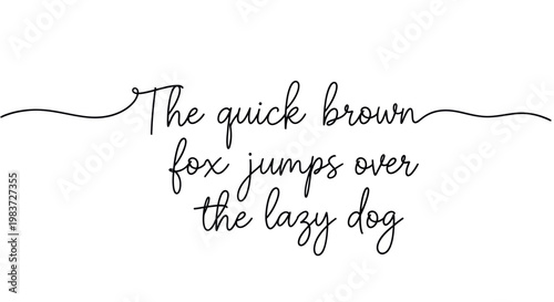 The quick brown fox jumps over the lazy dog handwritten text.