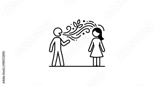 Communicating Ideas Man Sharing Thoughts with Woman