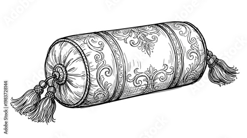 Elegant Decorative Bolster Pillow with Tassels