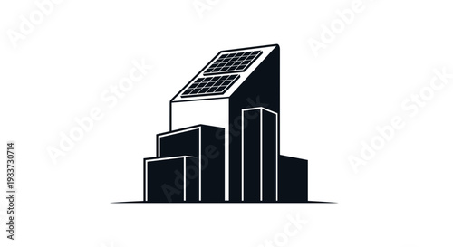 Solar panel on building roof top.