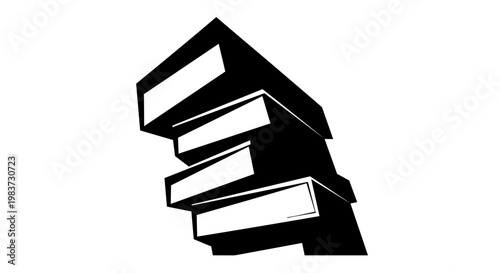 Stack of books with white pages.