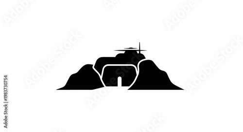 Tank on top of a hill.
