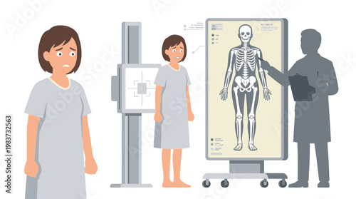 Medical professionals examine patients with X-ray technology to diagnose discomfort