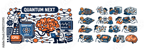 Quantum computing research and development with scientists and advanced technology