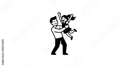 Father Playing with Daughter Lifting Her in the Air