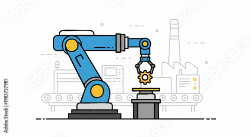 Robotic Arm Precision Assembly of Industrial Gear.