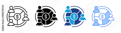 Shareholders icon set multiple style collection
