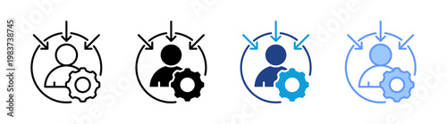 Concentration icon set multiple style collection	