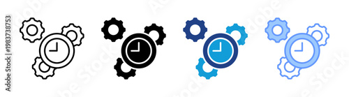 Efficiency icon set multiple style collection	