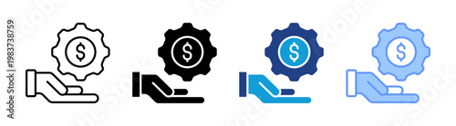 Wages icon set multiple style collection	