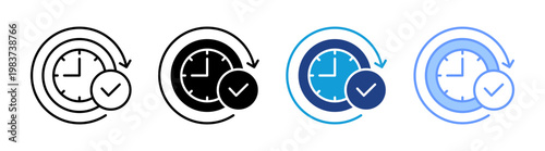 Overtime icon set multiple style collection	