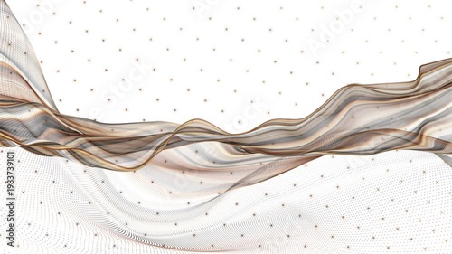 Fantastic video animation with particle wave object in slow motion and space for text, 4096x2304 loop 4K