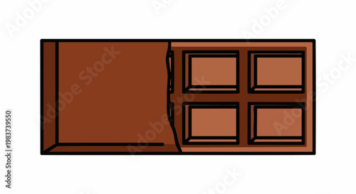 Chocolate bar partially unwrapped showing squares ready to eat.