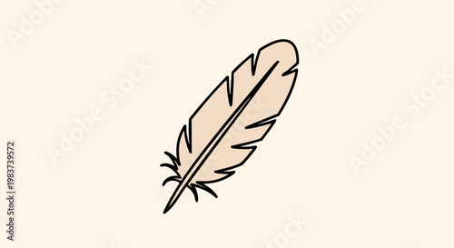 single bird feather illustration.