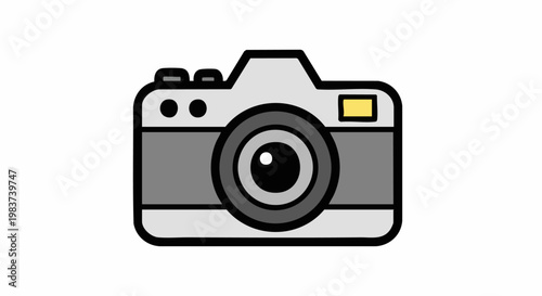 Simple vector illustration of a classic photo camera icon.