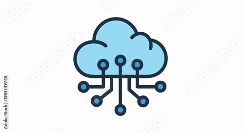 Cloud Computing Technology Illustration.