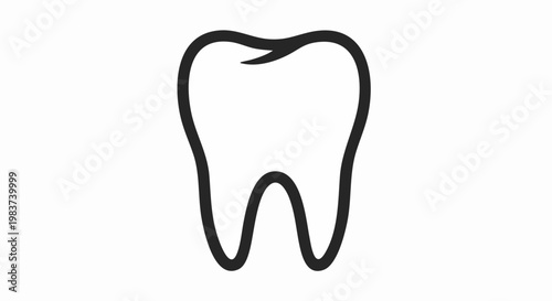 Simple outline drawing of a healthy human tooth on white background.