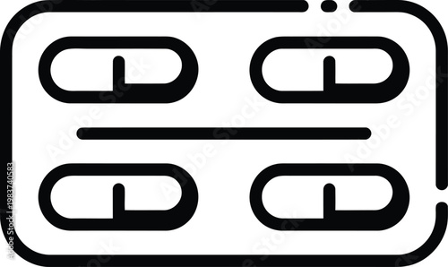 Medical blister pack containing four pharmaceutical capsules for health care treatments and daily medication dosage management