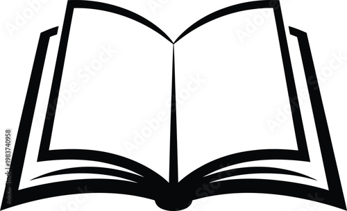 Open book icon featuring bold lines representing literature education and the pursuit of human knowledge