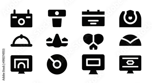 Collection of Various Icons Representing Different Objects and Concepts.