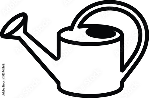Black outline icon of a classic metal watering can for garden irrigation and plant care