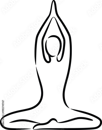 Person practicing meditation pose with hands raised high while sitting in a calm seated position