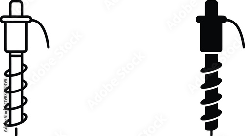 Industrial earth auger drill bits for heavy duty construction and landscaping soil boring equipment tools