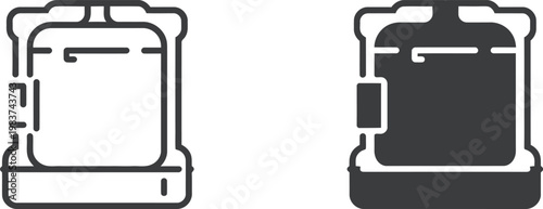 Two variations of a secure metal bank vault door icon for protection and storage systems