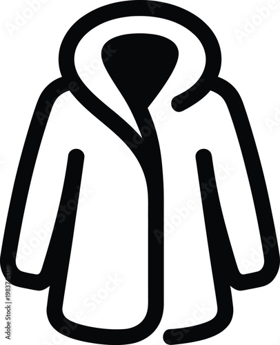 Warm winter parka jacket with thick hooded collar for protection against cold weather and snowy conditions