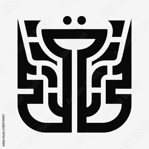 Golden 3D wrench and bolt icon set forming a stylish symbolic design concept