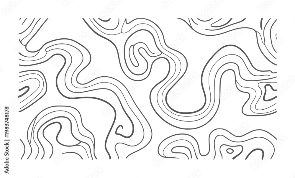 Fototapeta premium Black and white abstract wavy lines pattern