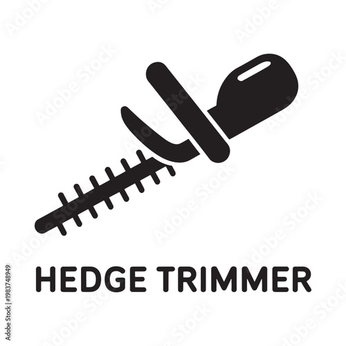 A black silhouette illustration of a manual hedge trimmer tool