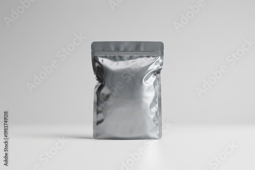 Silver foil stand up pouch with zipper closure