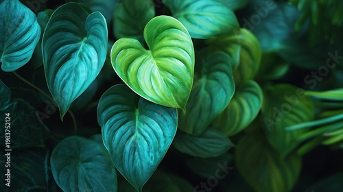 Lush Philodendron Hederaceum Leaves A Vibrant CloseUp View
